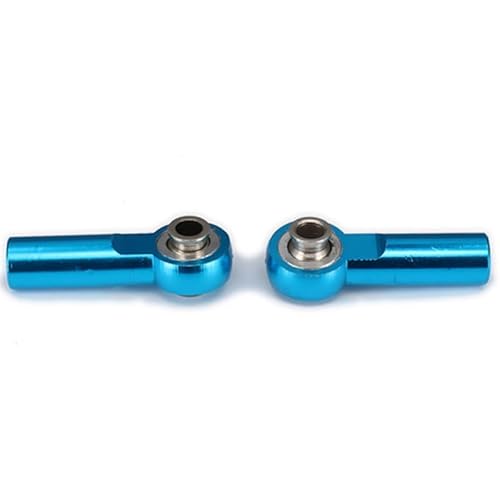 KUENCE 2PCS Aluminium M2/M3/M4 Gewinde 25mm Länge Link Stange Ende Ball Kopf Halter Spurstangenkopf 3mm Loch for RC Hobby Modell Auto Hop-Up Teile(M2-Blue) von KUENCE