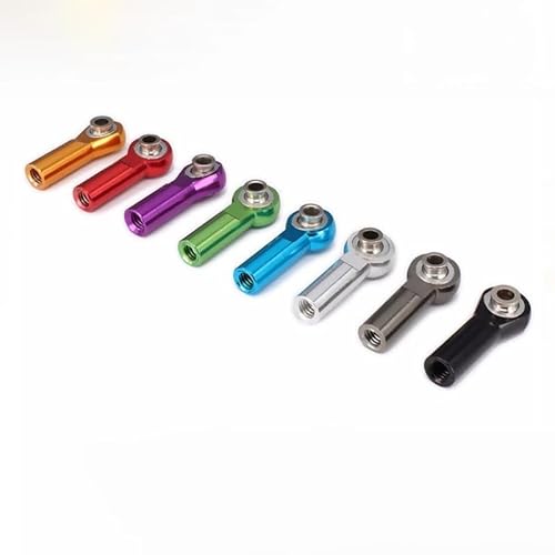 KUENCE 2PCS Aluminium M2/M3/M4 Gewinde 25mm Länge Link Stange Ende Ball Kopf Halter Spurstangenkopf 3mm Loch for RC Hobby Modell Auto Hop-Up Teile(M3-Purple) von KUENCE
