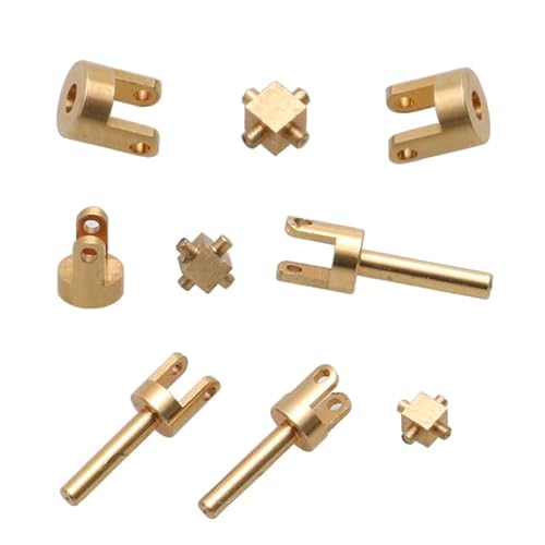 KUENCE 2Sets 1:35 1:72 1:87 Statische Änderung Micro Universal Koppler Gelenk Welle Loch 1mm Kupplung Messing Motor Stecker for DIY RC Modelle (Color : Type A) von KUENCE