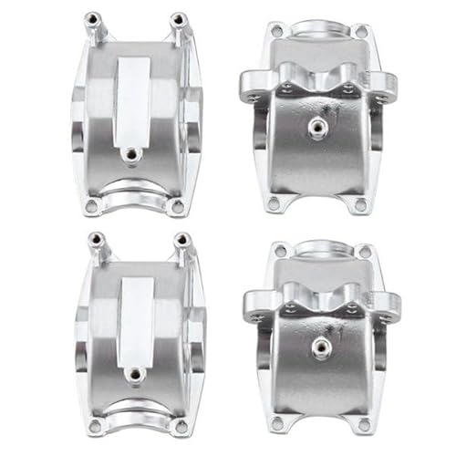 KUENCE 2pcs Aluminium vordere und hintere Getriebe for for wltoys 1/18 Rc Auto A959 A959B A969 A969-B A979 K929 Teile aktualisieren(Silver) von KUENCE