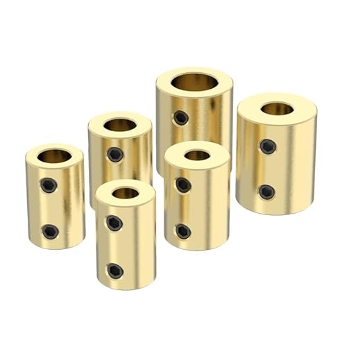 KUENCE 3,17/4/5/6/8/10/12mm Motorwelle Messing Starre Kupplung Kupplung Getriebe Stecker Hülse Adapter for RC Boot Auto Flugzeug(D16L22-10mm-10mm) von KUENCE