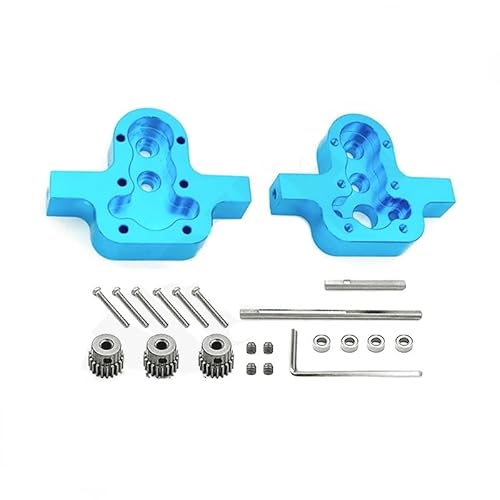 KUENCE 370 Motorteile Metallgetriebe Getriebe for MN D90 D91 99 99s/WPL B14 B24 C14 C24 C34 RC Auto Allgemeines DIY-Upgrade-Zubehör(Blauw) von KUENCE