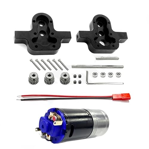 KUENCE 370 Motorteile Metallgetriebe Getriebe for MN D90 D91 99 99s/WPL B14 B24 C14 C24 C34 RC Auto Allgemeines DIY-Upgrade-Zubehör(Combination Black) von KUENCE