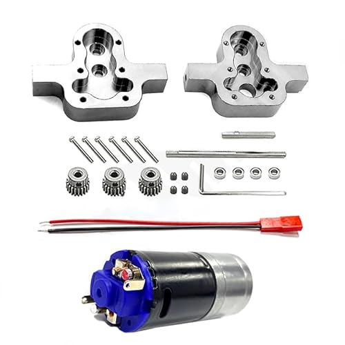 KUENCE 370 Motorteile Metallgetriebe Getriebe for MN D90 D91 99 99s/WPL B14 B24 C14 C24 C34 RC Auto Allgemeines DIY-Upgrade-Zubehör(Combination Titanium) von KUENCE