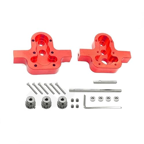 KUENCE 370 Motorteile Metallgetriebe Getriebe for MN D90 D91 99 99s/WPL B14 B24 C14 C24 C34 RC Auto Allgemeines DIY-Upgrade-Zubehör(Rood) von KUENCE