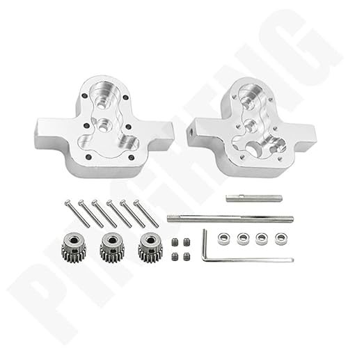 KUENCE 370 Motorteile Metallgetriebe Getriebe for MN D90 D91 99 99s/WPL B14 B24 C14 C24 C34 RC Auto Allgemeines DIY-Upgrade-Zubehör(Silver) von KUENCE