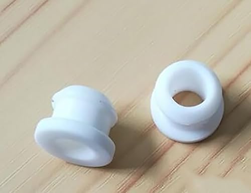 KUENCE 4,5 mm–50,6 mm Silikonkautschuk-Einrast-Ösenlochstopfen, Endkappen, Spunddraht, Kabelschutz, Schwarz/Weiß/Transparent/Grau(White,5.5mm(Bore 3mm)-5pcs) von KUENCE