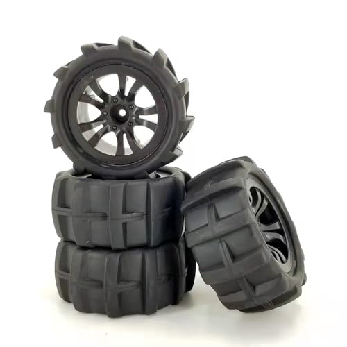 KUENCE 4 STÜCKE 1/12 Sandrad for 124016/124017/12428 for wltoys RC Buggy Truck Snow Desert Run Paddelreifen 62X98-40 Upgrade-Teile(Zwart) von KUENCE