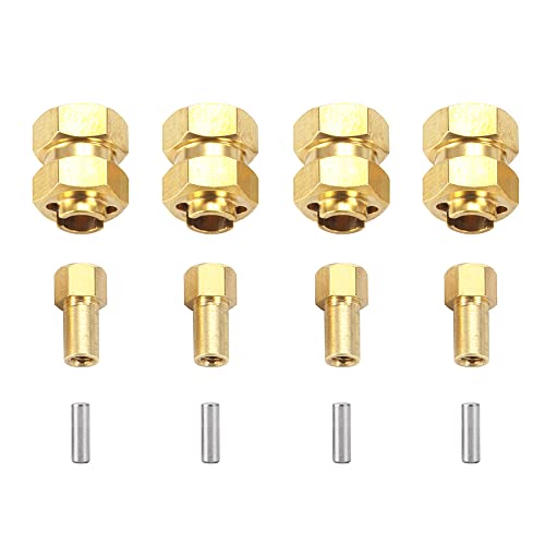 KUENCE 4 Stück Messing-Radsechskant + 4 mm verlängerte Adapter SCX24 Deadbolt C10 Wrangler Gladiator Bronco 1/24 RC Automodell KUENCE 4 Stück Messing-Radsechskant + 4 mm verlängerte Adapter SCX24 Deadbolt C10 Wrangler Gladiator Bronco 1/24 RC Automodell von KUENCE