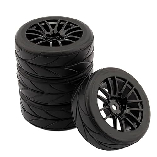 KUENCE 4 Stücke 1/10 Gummireifen Rc Rennwagen Reifen Auf Straße Felge Fit for Hsp Hpi 9068-6081 Rc Auto Teil von KUENCE