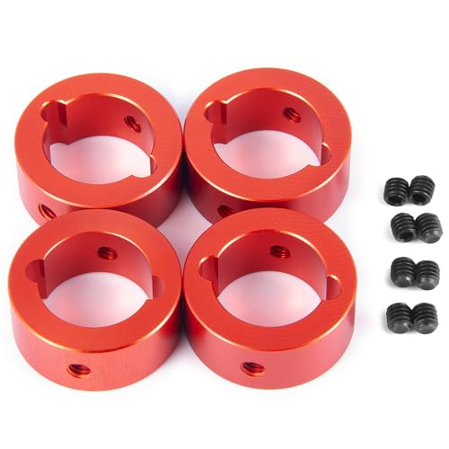 KUENCE 4 Stücke Metalllegierung Differential Antriebsbecher Verstärkungsringe 6 s/8 s 1/5 RC Auto 4WD Monster Truck Upgrade-Teile(4Pcs Red Rings) von KUENCE