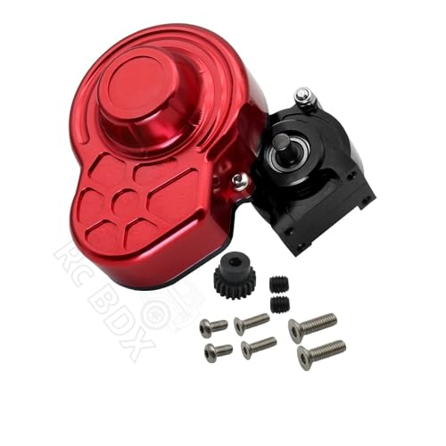 KUENCE 48P Alle Metallgetriebegetriebe mit Motorrad/Schutzabdeckung for 1/10 Rc Rock Crawler for Axial. SCX10 9028 90047. Lastwagen(Zwart) von KUENCE