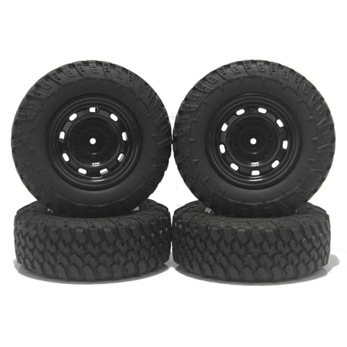 KUENCE 4PCS 73mm 5mm Hex Off-Road Rubber Tires Wheels for 1/12 1/14 RC Car Truck for MN98 for MN82 for WPL C24-1 B36 D12 C64 D74-1 Upgrade von KUENCE
