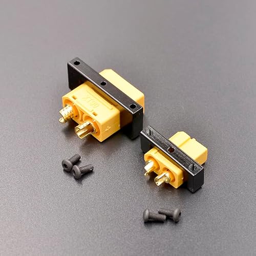 KUENCE 5PCS XT60 XT90 Stecker Montage Halterung Aluminium Festen Sitz CNC Stoßdämpfung Rahmen Strut Ersatzteile for RC Quadcopter Drone (Color : 5pcs for XT90) von KUENCE