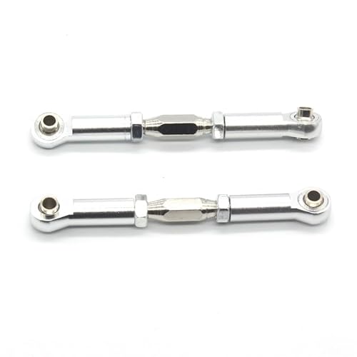 KUENCE 94111 94188 2 Stück for HSP 106017 166017 Aluminium vorne/hinten Gestänge Legierung Sonic Servos Link 08242 06016 1/10 Upgrade Teile(Silver) von KUENCE
