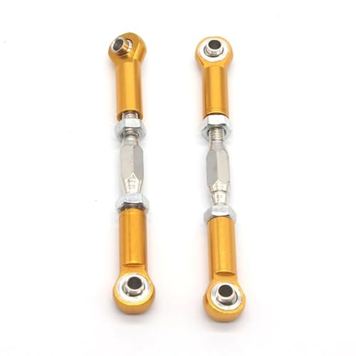 KUENCE 94111 94188 2 Stück for HSP 106017 166017 Aluminium vorne/hinten Gestänge Legierung Sonic Servos Link 08242 06016 1/10 Upgrade Teile(Yellow) von KUENCE