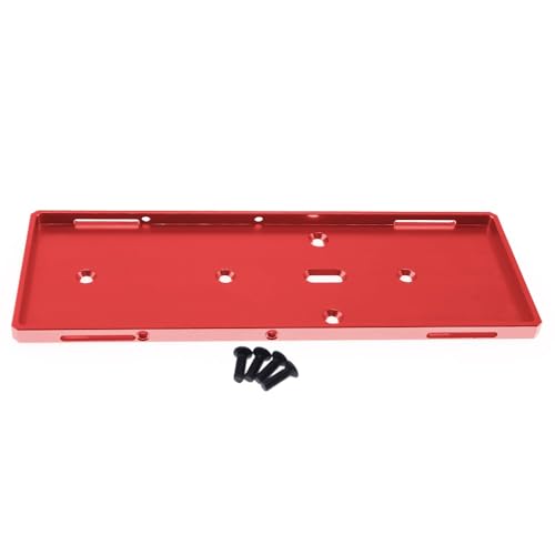 KUENCE Aluminium-Batteriefach-Montageplatte for ECX 1-12 Barrage 1-18 Temper 1-10 RGT 136100 und FTX Outback-Crawler-Teile(Rood) von KUENCE