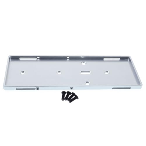 KUENCE Aluminium-Batteriefach-Montageplatte for ECX 1-12 Barrage 1-18 Temper 1-10 RGT 136100 und FTX Outback-Crawler-Teile(Silver) von KUENCE