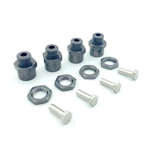 KUENCE Aluminiumlegierung 12 mm bis 17 mm Rad Hex Hubs Adapter Extension Conversion -Muttern for 1/10 Rc Auto -Upgrade 1/8 Reifen(Titanium) von KUENCE