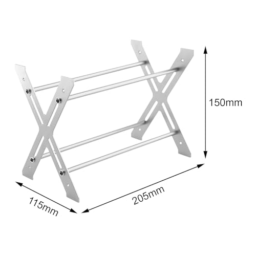 KUENCE Aluminiumlegierung Reifenregal Lagerregal 205 * 115 * 150mm RC Modell Auto Reifen Display Rack Kleines Rack for SCX10 Leichtes Zubehör(Tires Rack Argent) von KUENCE