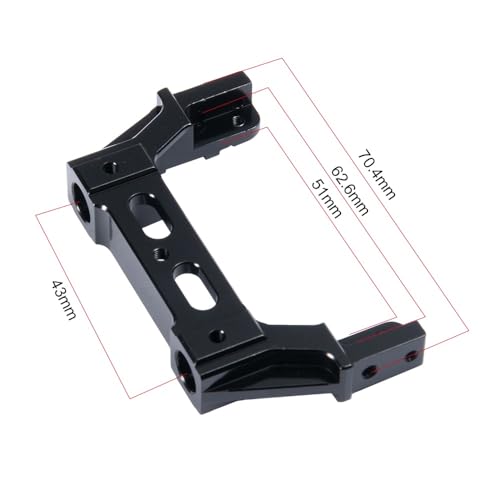 KUENCE Aluminiumlegierung vorderer hinterer Schiene-Stoßfänger-Bereitstellung Servoständer for 1/10 Rc Raupen for Axial SCX10 II 90046 Upgrade-Teile(Rear) von KUENCE