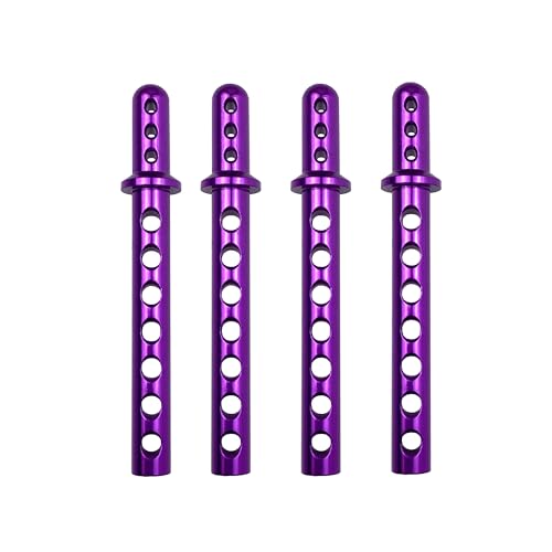 KUENCE Aluminiumlegierungs-Autogehäusepfosten HSP 862001 (762001) Metallkarosseriepfosten for 1/8 Off-Road-Auto Monster Truck 94762 62013 Upgrade-Teile(4PCS Purple) von KUENCE