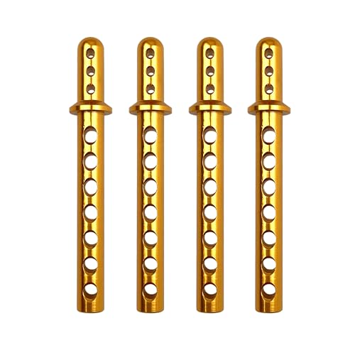 KUENCE Aluminiumlegierungs-Autogehäusepfosten HSP 862001 (762001) Metallkarosseriepfosten for 1/8 Off-Road-Auto Monster Truck 94762 62013 Upgrade-Teile(4PCS Yellow) von KUENCE