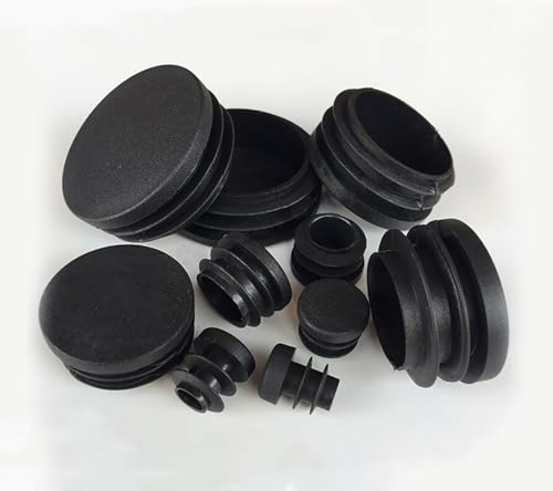 KUENCE Einsatzstopfen, 12–76 mm, Schwarze runde Kunststoffkappen, Innenstopfen-Schutzdichtung, Staubdichtung, Endabdeckkappen for Rohrbolzen, Möbel(45mm-5pcs) von KUENCE