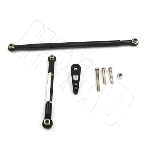 KUENCE Einstellbare Lenkgestänge Servo Link Zugstange Servo Arm 1/12 RC Auto Crawler Upgrade Zubehör Metall Teil for MN MN86K MN86KS(Black A) von KUENCE