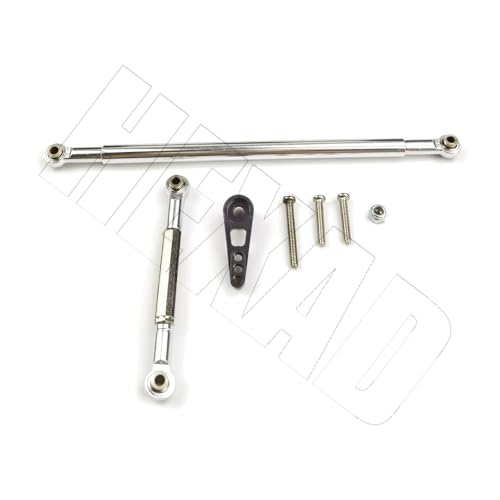 KUENCE Einstellbare Lenkgestänge Servo Link Zugstange Servo Arm 1/12 RC Auto Crawler Upgrade Zubehör Metall Teil for MN MN86K MN86KS(Silver A) von KUENCE