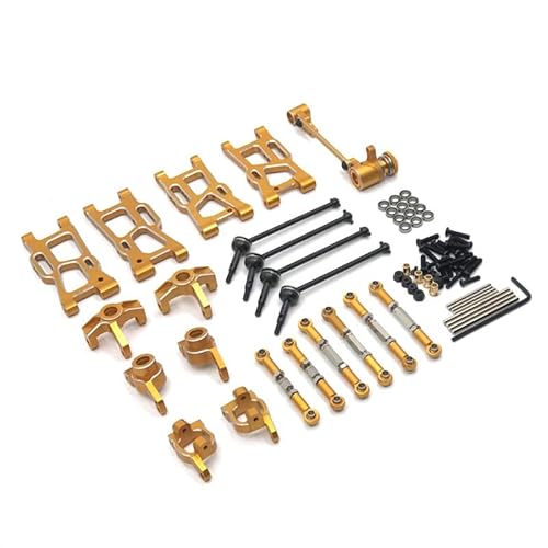 KUENCE Kompatibel mit LC Racing 1/14 LC12B1 EMB-1H-DTH-MTH RC Car Metal Liter Class Ersatzteile, einschließlich Schwingarm-Verbindungsstange usw. Nachrüstsätze(Gold) von KUENCE