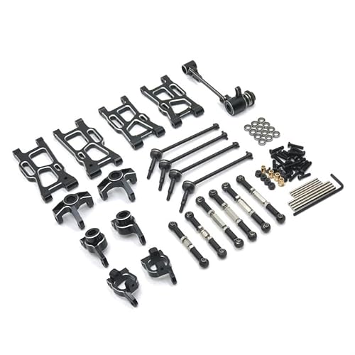 KUENCE Kompatibel mit LC Racing 1/14 LC12B1 EMB-1H-DTH-MTH RC Car Metal Liter Class Ersatzteile, einschließlich Schwingarm-Verbindungsstange usw. Nachrüstsätze(Zwart) von KUENCE