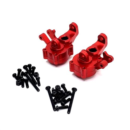 KUENCE Kompatibel mit YI Kong YK4102 4103 4082 Kletter-RC-Car-Metall-Upgrade-Teilen, einem Paar vorderer Lenkschalen, Modifikationsteilen aus Aluminiumlegierung(Rood) von KUENCE