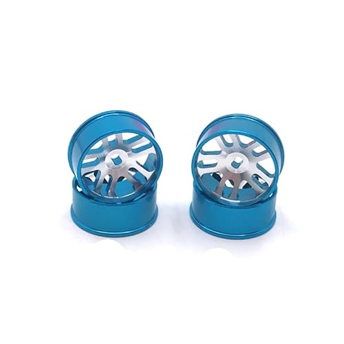 KUENCE Kompatibel mit for wltoys 284131 K969 K989 P929 Iw04m AWD Iw02 Rm03 Dgawd Mini-q RC Car Metall-Upgrade-Teile, modifizierte Drifträder, EIN Satz von 4 Stück(Blauw) von KUENCE