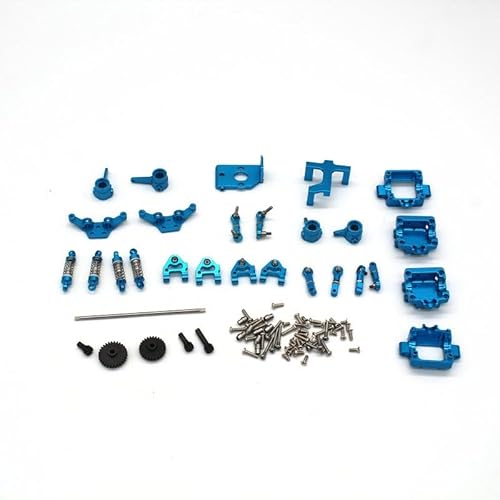 KUENCE Kompatibel mit for wltoys K989 1/28 Rc Metallteilen Stoßdämpfer Stahl Untersetzungsgetriebe Vorder- und Hinterradantriebszahnrad Metallsatz(Blauw) von KUENCE