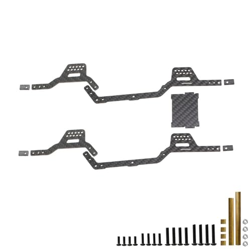 KUENCE LCG Carbon Fiber Chassis Kit Rahmen Träger Schiene for TRX4M 1/18 RC Crawler Auto Upgrade Teile Zubehör von KUENCE