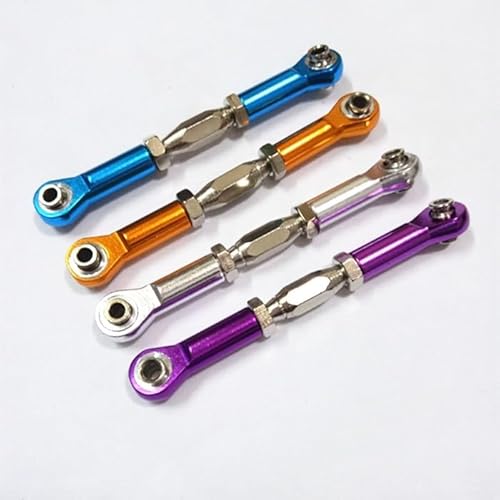 KUENCE Lenkstange CNC-gefräste Aluminiumlegierung RC-Kupplung Servostange Ersatzzubehör for HSP 94111/94188 RC Car106017(63-73mm Silver 1pcs) von KUENCE