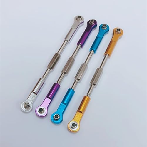 KUENCE Lenkstange CNC-gefräste Aluminiumlegierung RC-Kupplung Servostange Ersatzzubehör for HSP 94111/94188 RC Car106017(96-114mm Purple 1pcs) von KUENCE