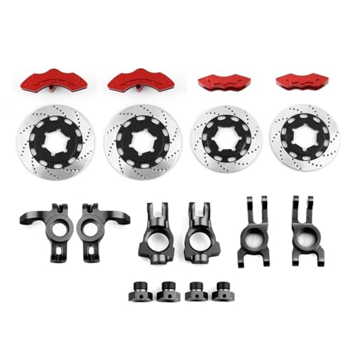 KUENCE Lenkungsblock aus Metall, C-Nabenträger, Hinterradnabenträger, Bremsscheibensatz for KM Citron C3 Rally RC-Auto im Maßstab 1:7, Upgrade-Teile(D) von KUENCE