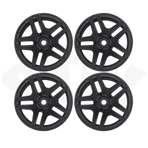 KUENCE MN86 MN86K MNG 500 Verbesserte Metallräder mit Gummireifenschaumschwamm for MN 1/12 4WD RC Car Tracked Offroad Truck Parts(Black A) von KUENCE