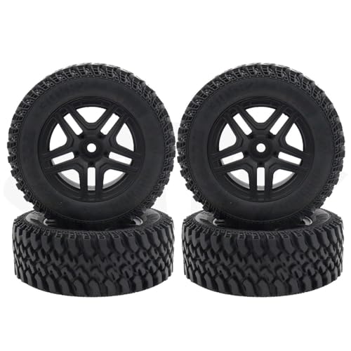 KUENCE MN86 MN86K MNG 500 Verbesserte Metallräder mit Gummireifenschaumschwamm for MN 1/12 4WD RC Car Tracked Offroad Truck Parts(Black B) von KUENCE