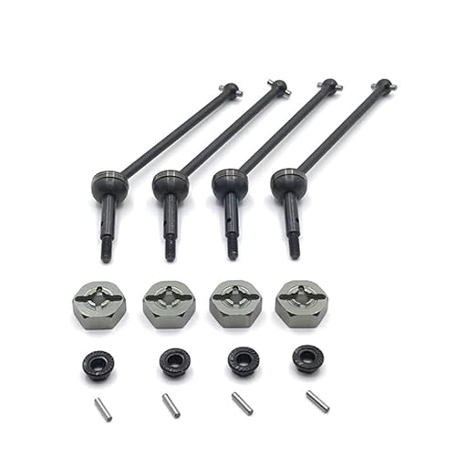 KUENCE Metal Drive Shaft and 12Mm Wheel Hex Adapter 144001 144010 124007 124019 124018 Car Upgrade Parts(Grey) von KUENCE