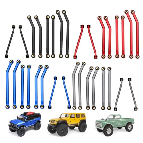 KUENCE Metall High Clearance Chassis Links Set Upgrade Teile for 1/24 RC Crawler Axial SCX24 AXI00002 C10 Jeep JLU Ford Bronco AXI00006(Green) von KUENCE