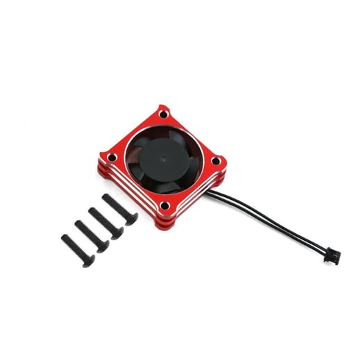 KUENCE Metall High Speed ​​Kühlkörper Lüfter 5-8V 22000rpm for 1/10 RC Drift Hobbywing XeRun XD10 PRO ESC Motor Zubehör Reparatur Teil(Rood) von KUENCE