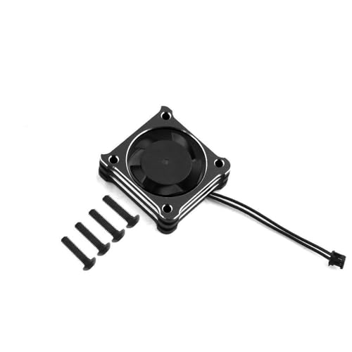 KUENCE Metall High Speed ​​Kühlkörper Lüfter 5-8V 22000rpm for 1/10 RC Drift Hobbywing XeRun XD10 PRO ESC Motor Zubehör Reparatur Teil(Zwart) von KUENCE