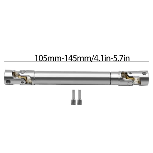 KUENCE Metall-Innenkeil-Antriebswelle Universalgelenk-Antriebswelle for 1/10 RC Car Crawler Axial SCX10 Gladiator YK4082 TRX4 TF2 D110(Silver-L105MM) von KUENCE