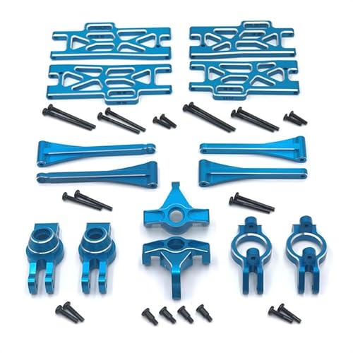 KUENCE Metall-Upgrade C-Sitz-Schwingen-Lenkbecher-Set, 7 Stück, for WLtoys 1/10 104009 1/12 12402-A 12404 12409 RC-Autoteile(Sky Blue) von KUENCE