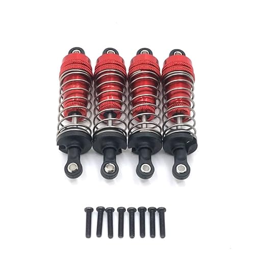KUENCE Metall Upgrade Nachrüstung 4PCS Externe Feder Hydraulische Schock for WLtoys 1/14 144010 144001 144002 1/12 124017 124019 RC Auto Teile(Rood) von KUENCE