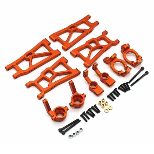 KUENCE Metall-Upgrade-Teile-Kit Querlenker-Lenkblöcke for ZD Racing DBX-10 DBX10 1/10 RC-Autozubehör(Orange) von KUENCE