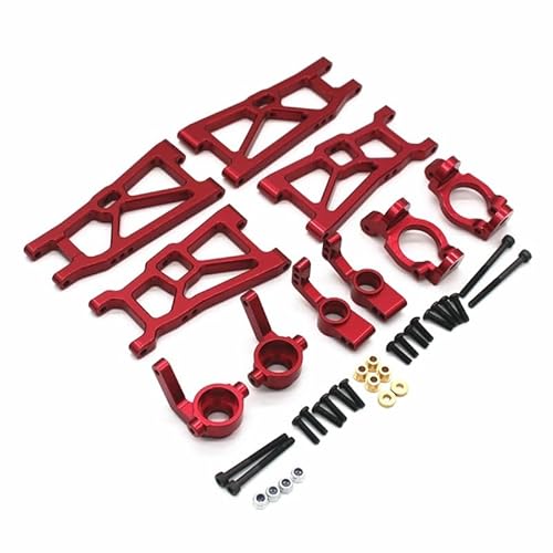 KUENCE Metall-Upgrade-Teile-Kit Querlenker-Lenkblöcke for ZD Racing DBX-10 DBX10 1/10 RC-Autozubehör(Rood) von KUENCE